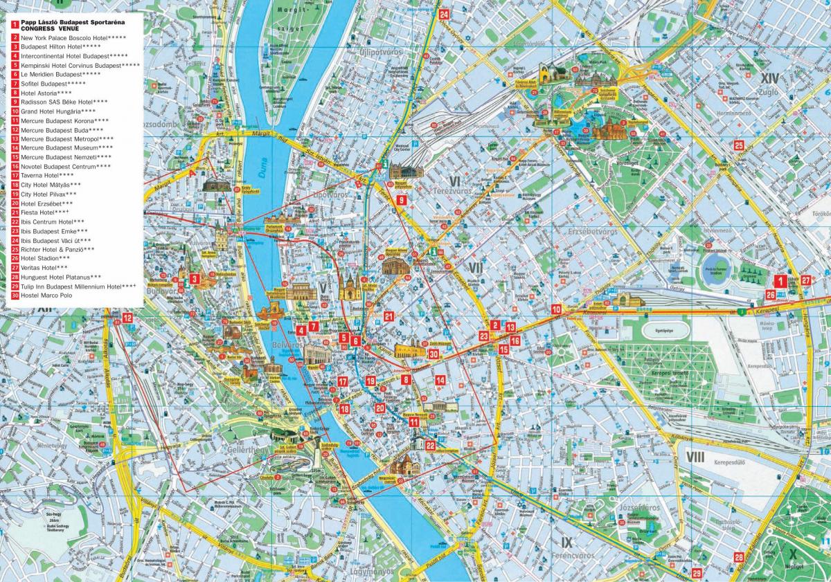 budapešto miesto turizmo žemėlapyje
