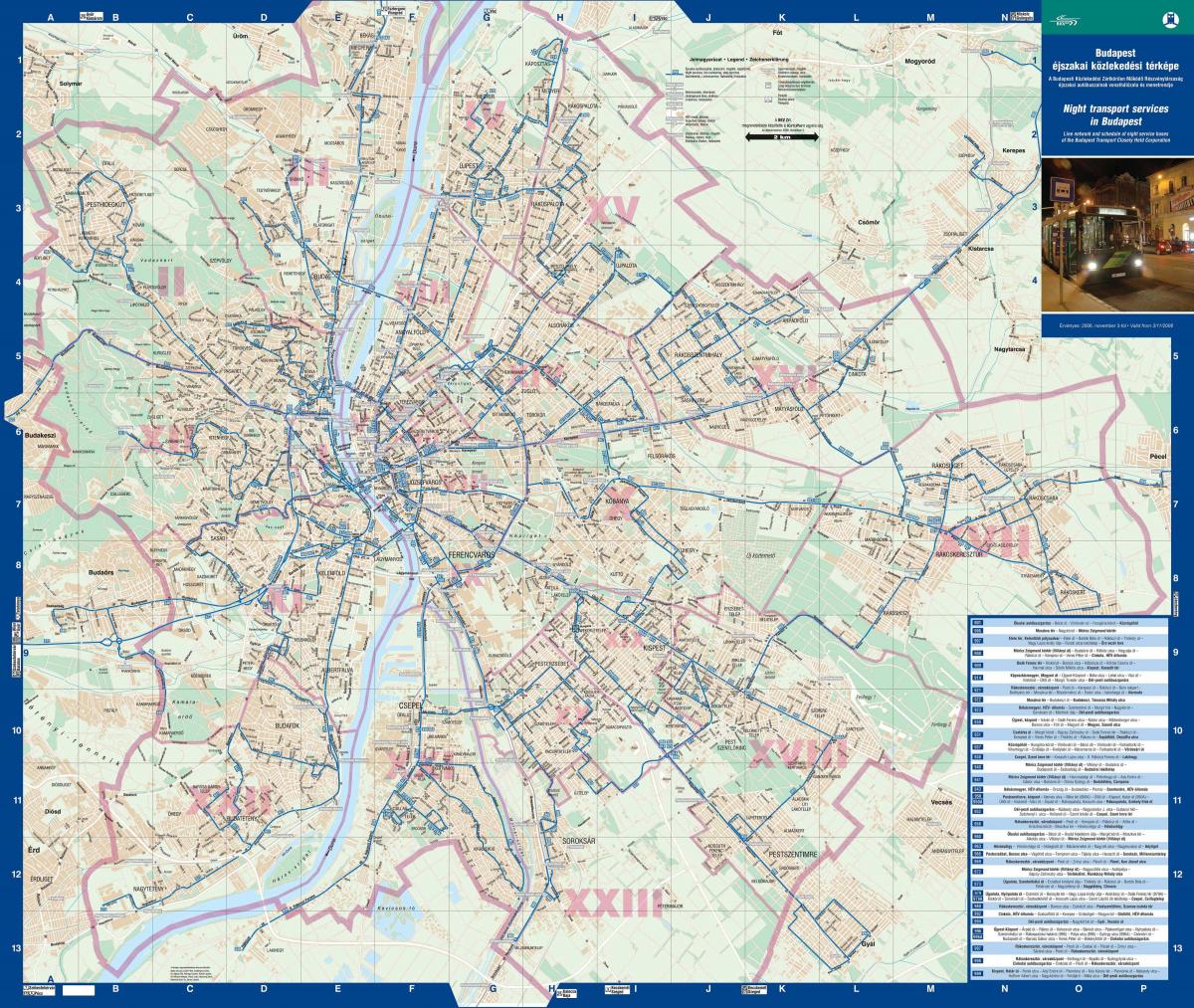 budapeštas naktį miesto žemėlapis
