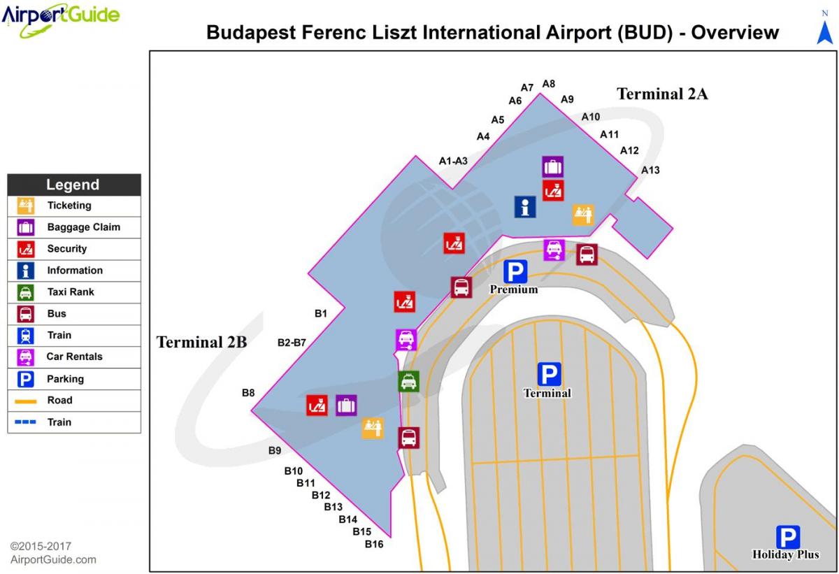 budapešto žemėlapis oro uostas