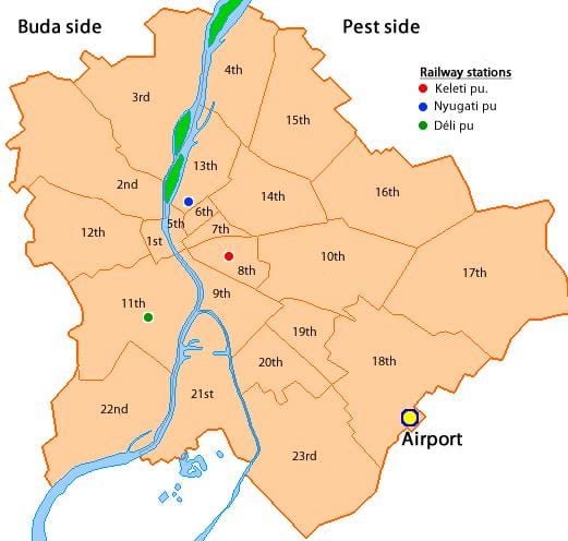 budapeštas 8-asis apylinkės žemėlapis