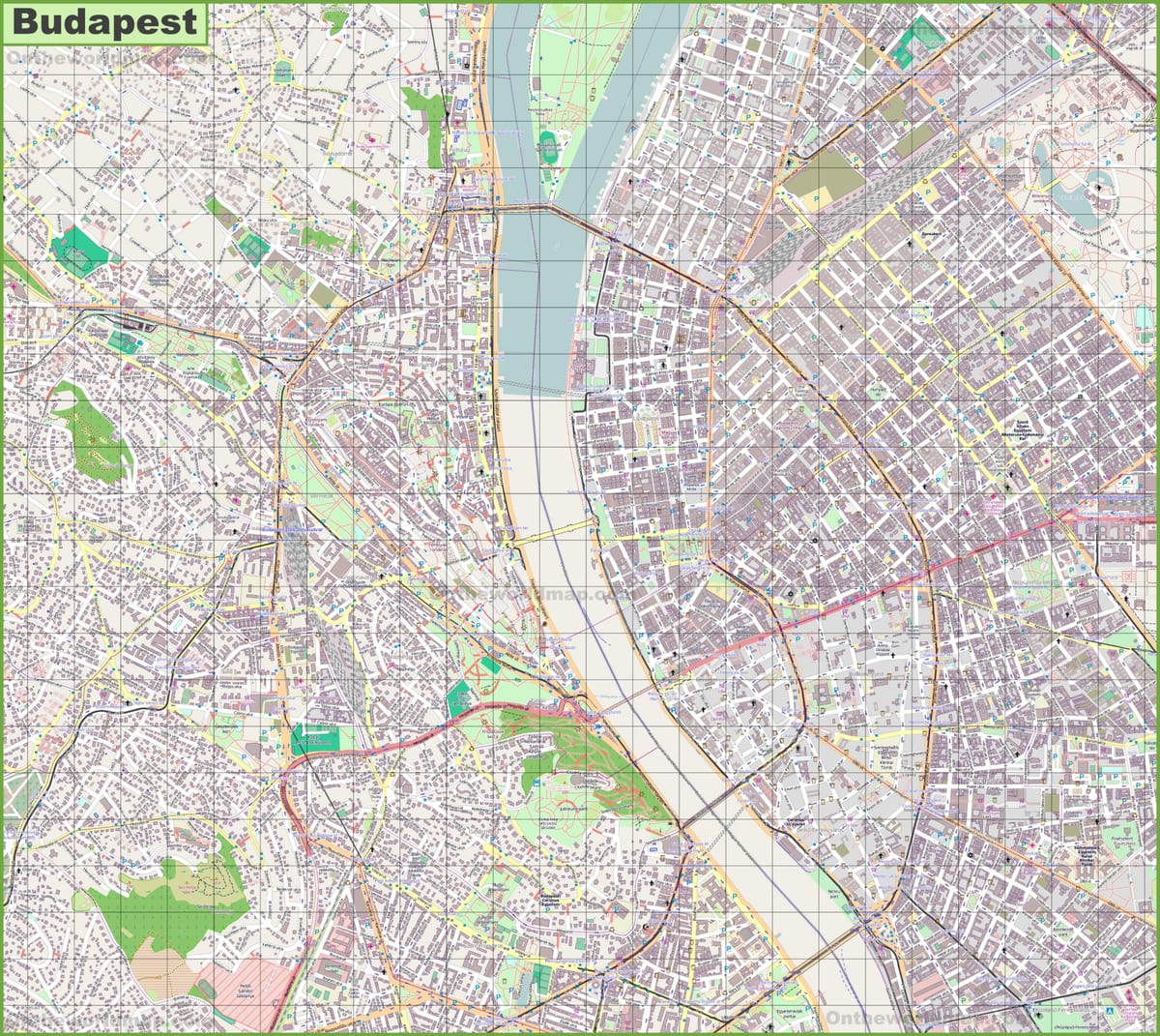 žemėlapis iš budapeštas, vengrija