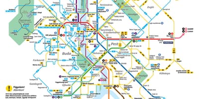 Budapeštas tramvajus žemėlapyje