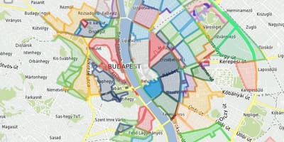 Automobilių stovėjimo zonos budapešto žemėlapis