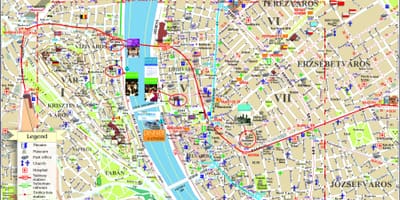 Budapeštas kelionės žemėlapis