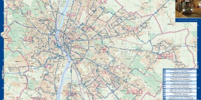 Budapeštas naktį miesto žemėlapis