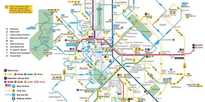Žemėlapis budapešto viešojo transporto