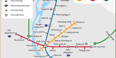 Metro žemėlapis, budapeštas, vengrija