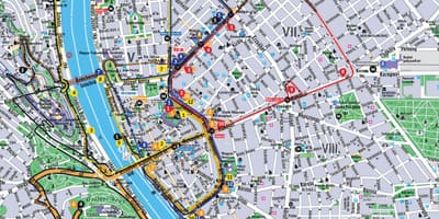 Budapešto-hop on hop off autobusą žemėlapyje